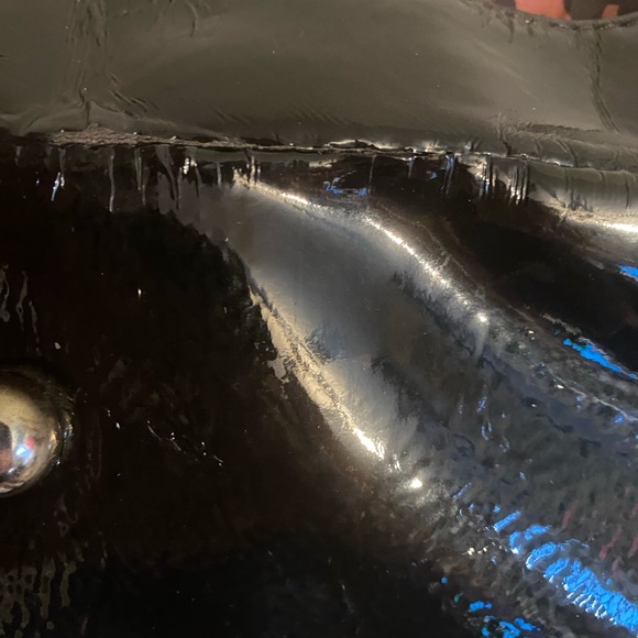 BETSEY JOHNSON LEOPARD PRINT BLACK PATENT LEATHER BAG - Picture 14 of 15